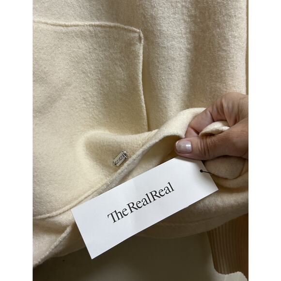 Geiger Austria Women's Hoodie Sweater Beige Boiled Wool Pullover - Size 36/Small - Picture 4 of 8